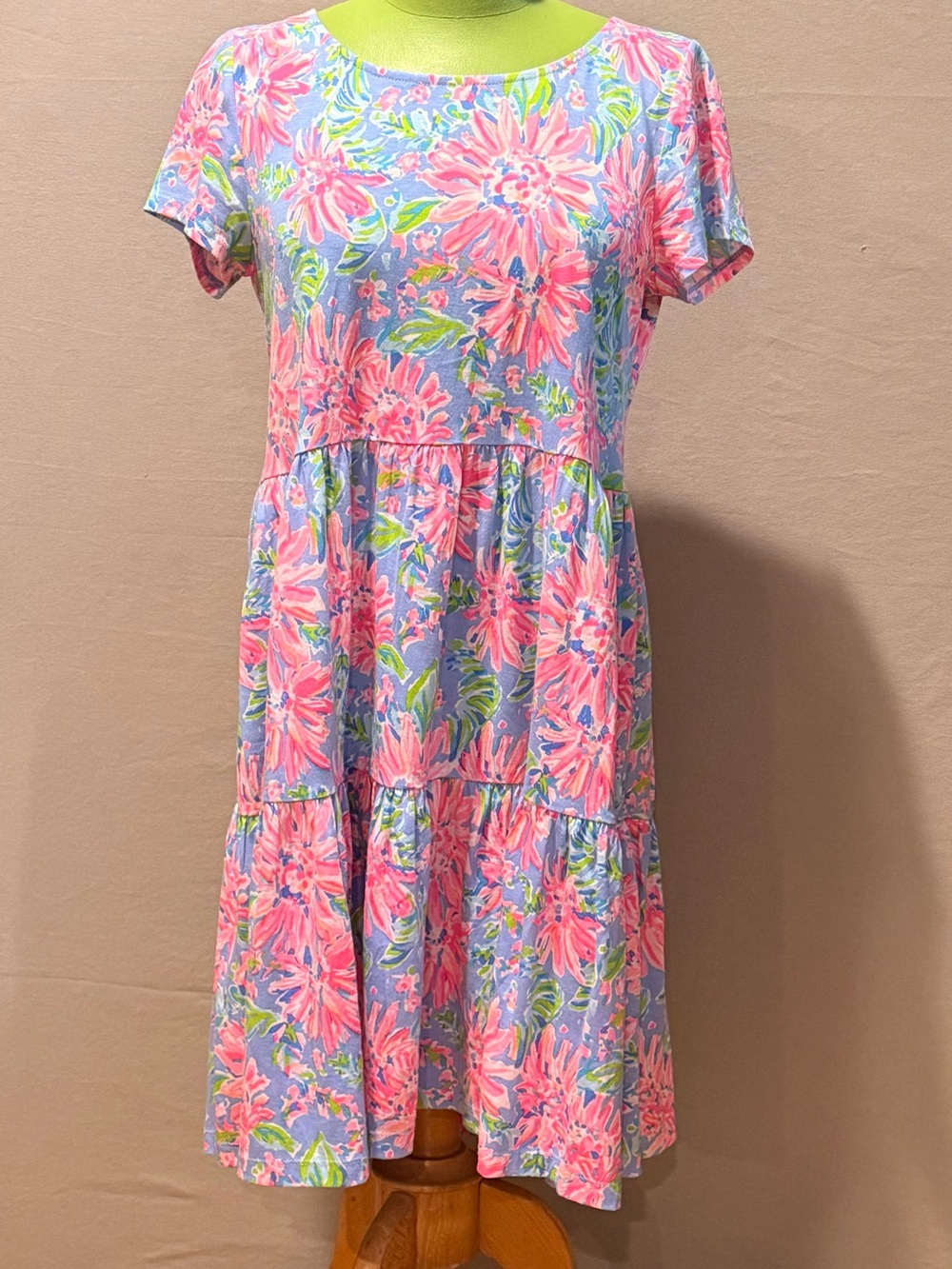 Lilly Pulitzer Geanna Short sleeved Floral Tiered Dress Size  S